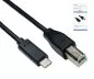Preview: USB Cable Type C male to USB 2.0 Type B male, black, 1,00m
